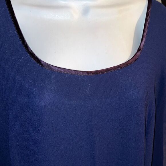 NWT Patra Woman Sleeveless Long Dress Scoop Neck Back Zip Solid Blue Size 16 - Picture 3 of 6